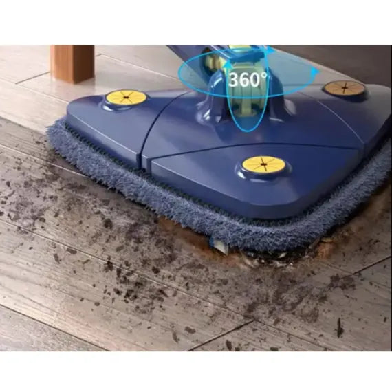 Mop Profesional cu Stoarcere - Lavetă din Microfibră, Albastru, 130 cm, Eficiență Maximă, Non-Toxic, pentru Interior/Exterior