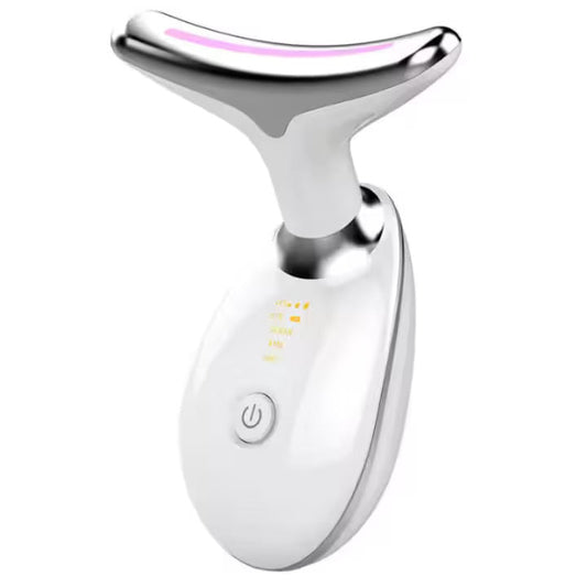 Dispozitiv antirid și lifting pentru gât, Stimulare EMS, Funcție de încălzire, Masaj, Vibratii, 3 moduri de culoare