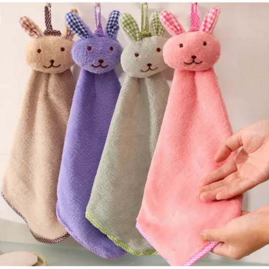 Set 3x Prosop Mic de Față cu Iepuraș - Diverse Culori, 16cm, Bumbac de Calitate, Non-Toxic